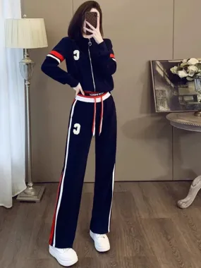 2024 Autumn New European Fashion Brand Suit Fashionable Age-Reducing Jacket Top Casual Sports Pants Two-piece Set Women's Clothi