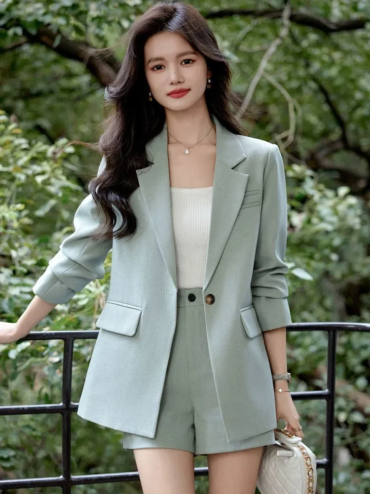 2024 new spring and autumn suit jacket, women's shorts suit, casual temperament, professional suit, high-end, capable and fashio