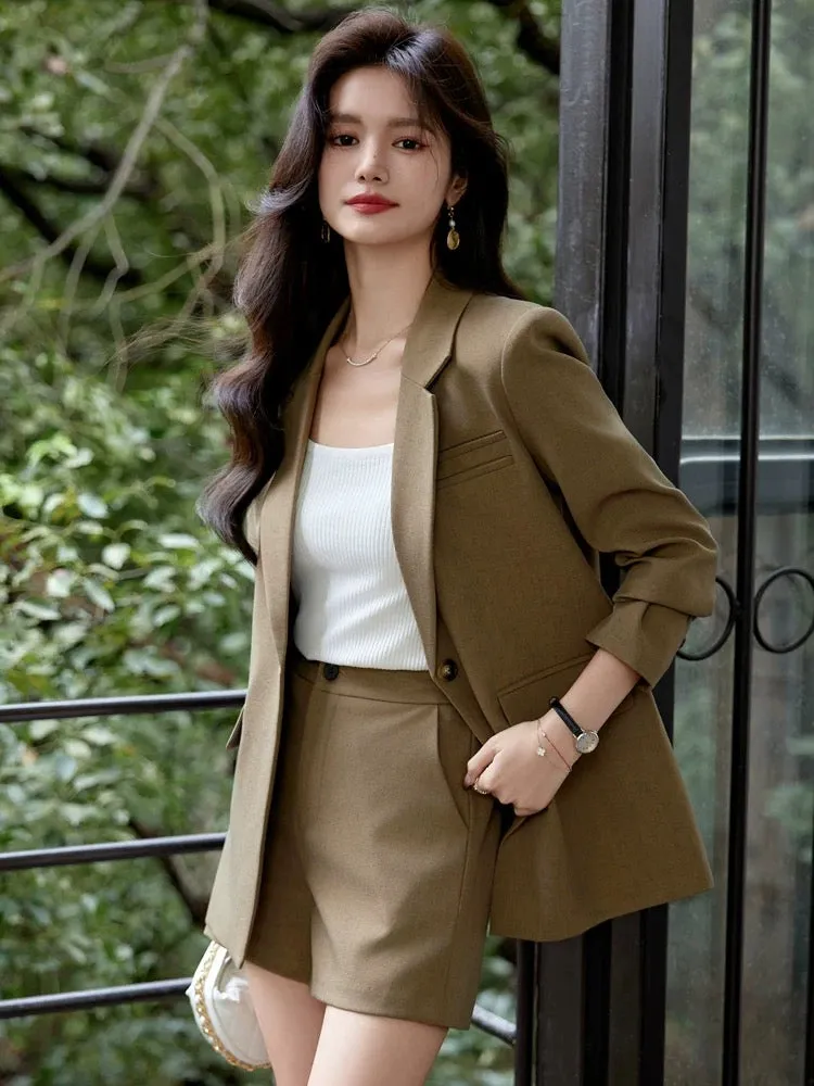 2024 new spring and autumn suit jacket, women's shorts suit, casual temperament, professional suit, high-end, capable and fashio