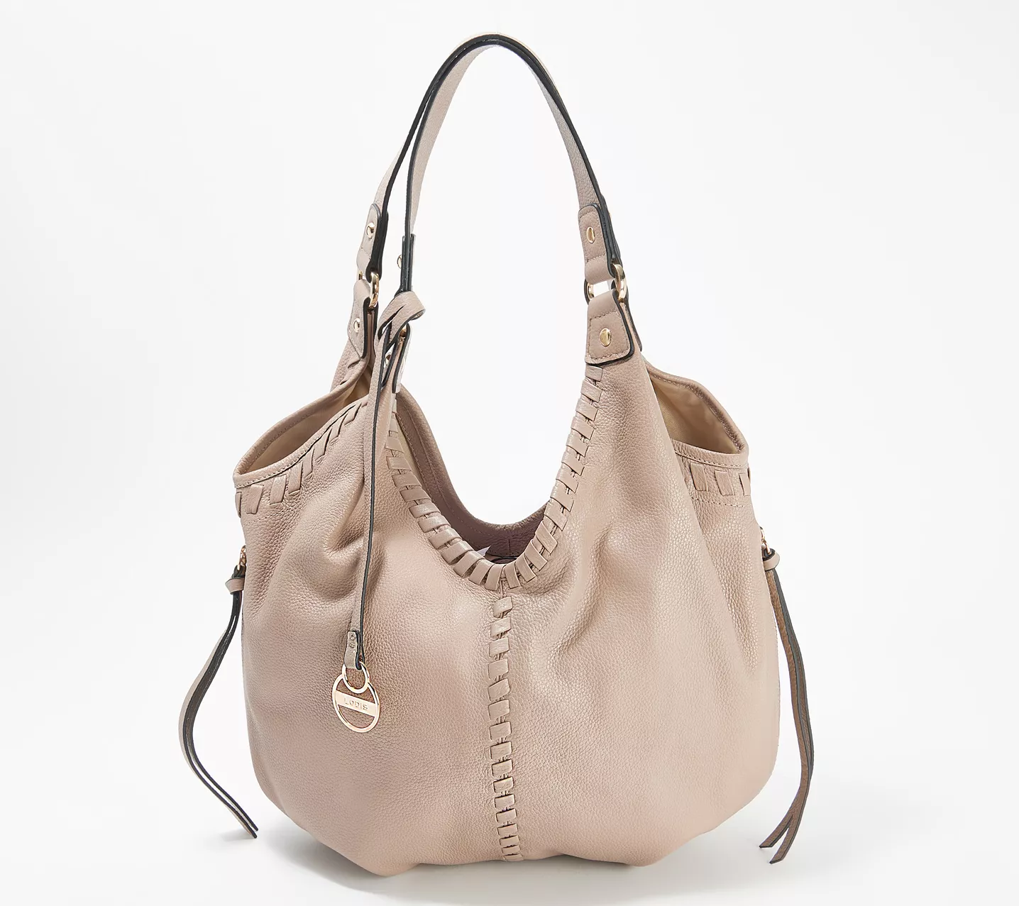 "As Is" Lodis Medium Whipstitch Leather Tote - Lacey