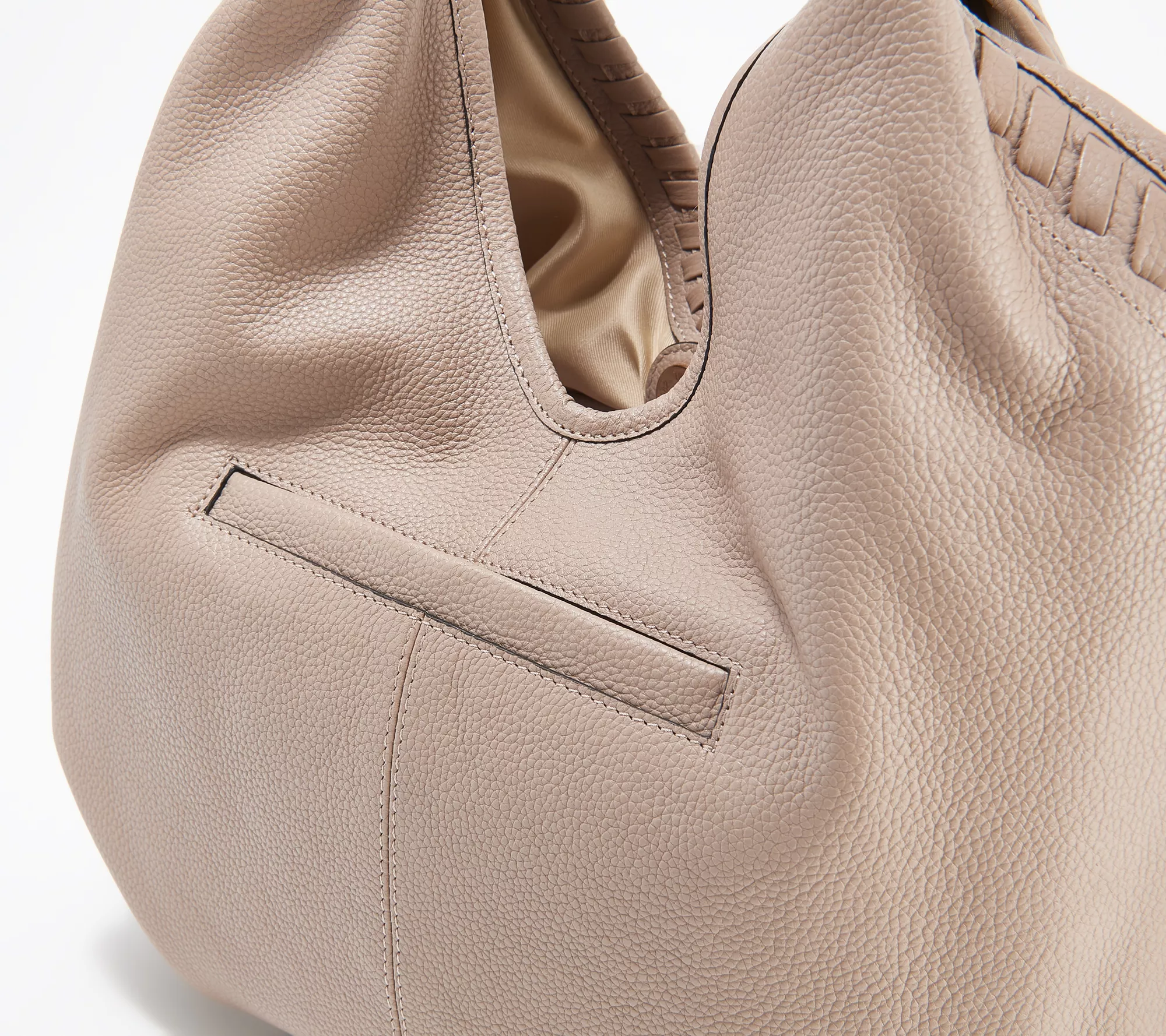 "As Is" Lodis Medium Whipstitch Leather Tote - Lacey