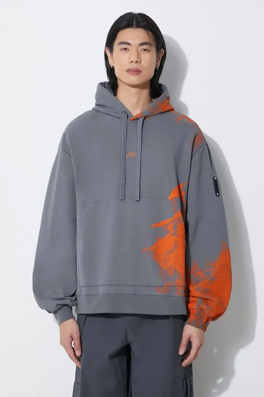 A-COLD-WALL* cotton sweatshirt Brushstroke Hoodie men's gray color hooded with a print ACWMW183