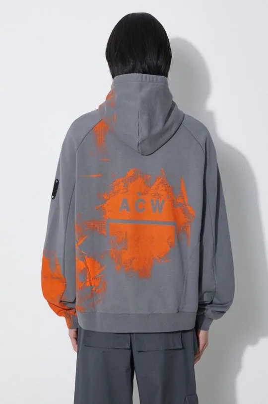 A-COLD-WALL* cotton sweatshirt Brushstroke Hoodie men's gray color hooded with a print ACWMW183