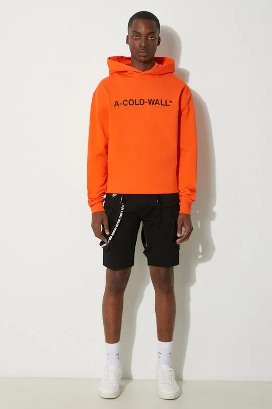 A-COLD-WALL* cotton sweatshirt Essential Logo Hoodie men's orange color