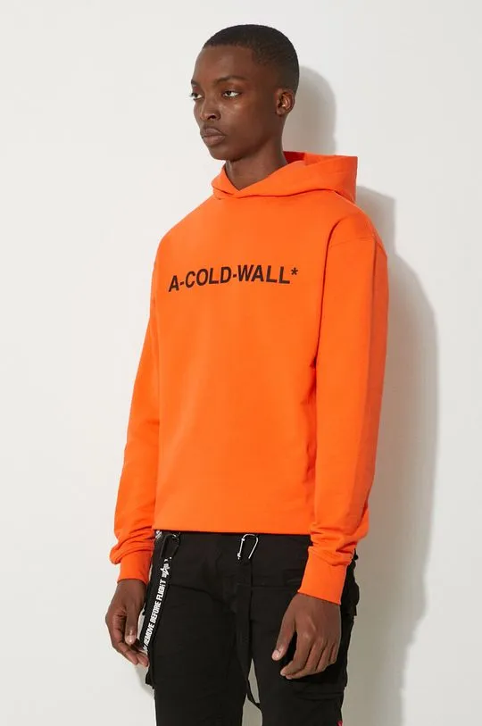 A-COLD-WALL* cotton sweatshirt Essential Logo Hoodie men's orange color