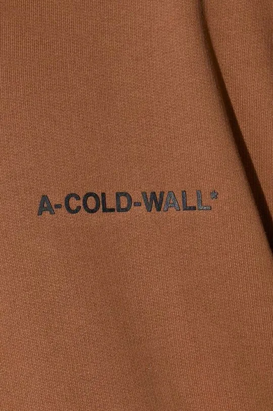 A-COLD-WALL* cotton sweatshirt ESSENTIALS SMALL LOGO HOODIE men's brown color ACWMW145