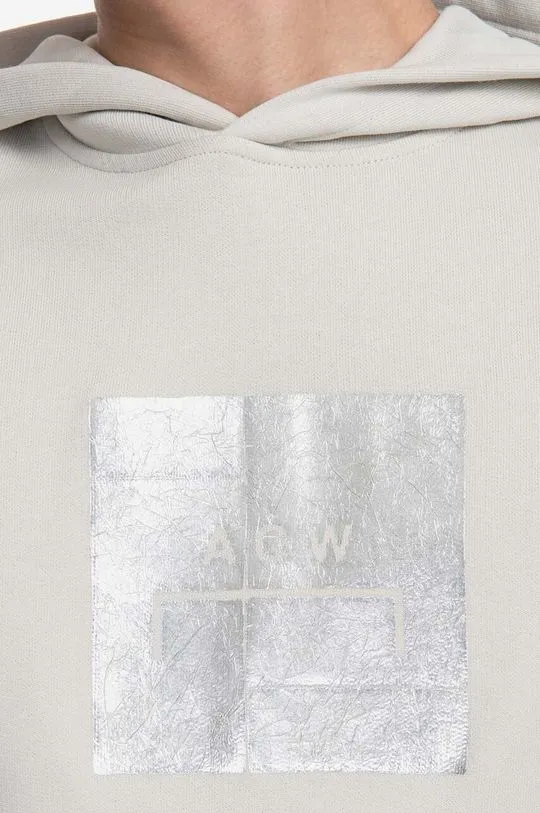 A-COLD-WALL* cotton sweatshirt Foil Grid Hoodie men's beige color