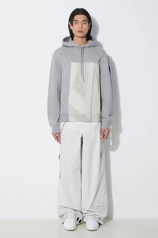 A-COLD-WALL* cotton sweatshirt Strand Hoodie men's gray color hooded with a print ACWMW186