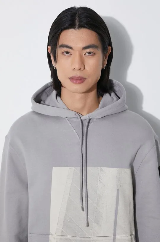 A-COLD-WALL* cotton sweatshirt Strand Hoodie men's gray color hooded with a print ACWMW186