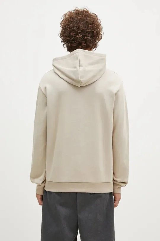 adidas Originals cotton sweatshirt Outline Hoodie men's beige color hooded with a print JJ1505