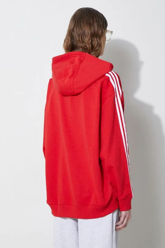 adidas Originals sweatshirt 3-Stripes Hoodie OS women's red color IN8397