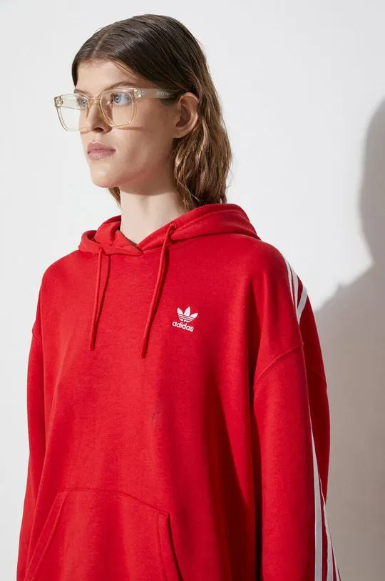 adidas Originals sweatshirt 3-Stripes Hoodie OS women's red color IN8397