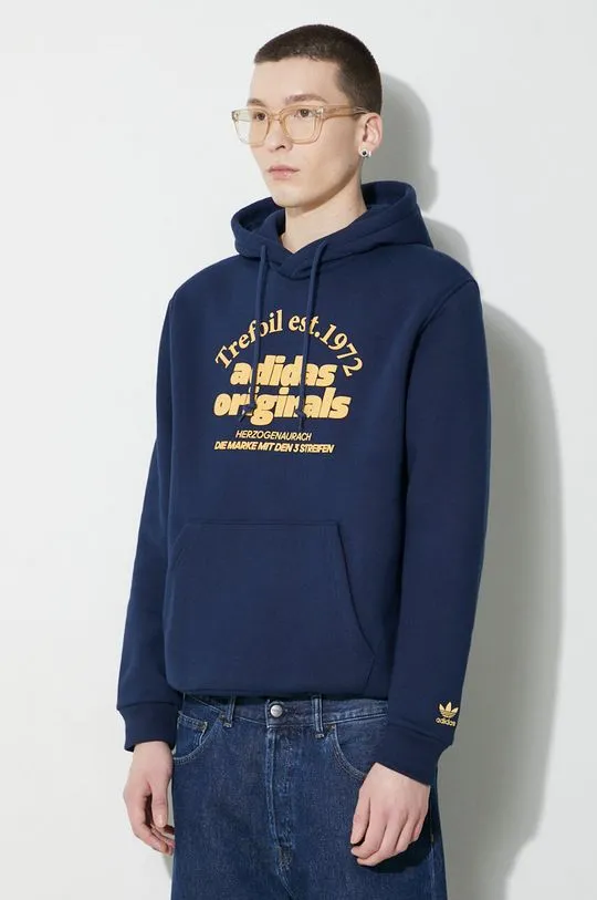 adidas Originals sweatshirt GRF Hoodie men's navy blue color IS1419