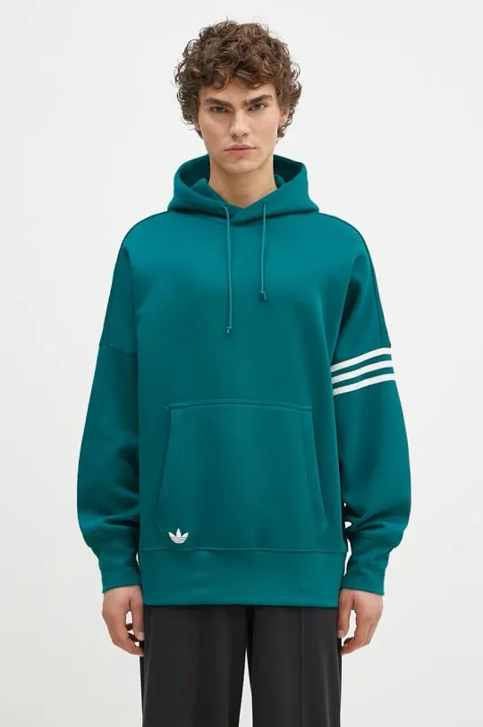 adidas Originals sweatshirt Neuclassics C Hoodie men's green color hooded with an application JF9140