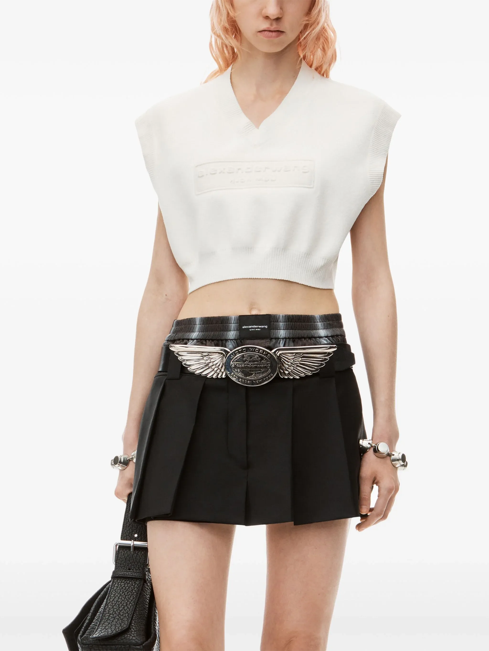 ALEXANDER WANG - Women Embossed Logo V-Neck Vest Pullover