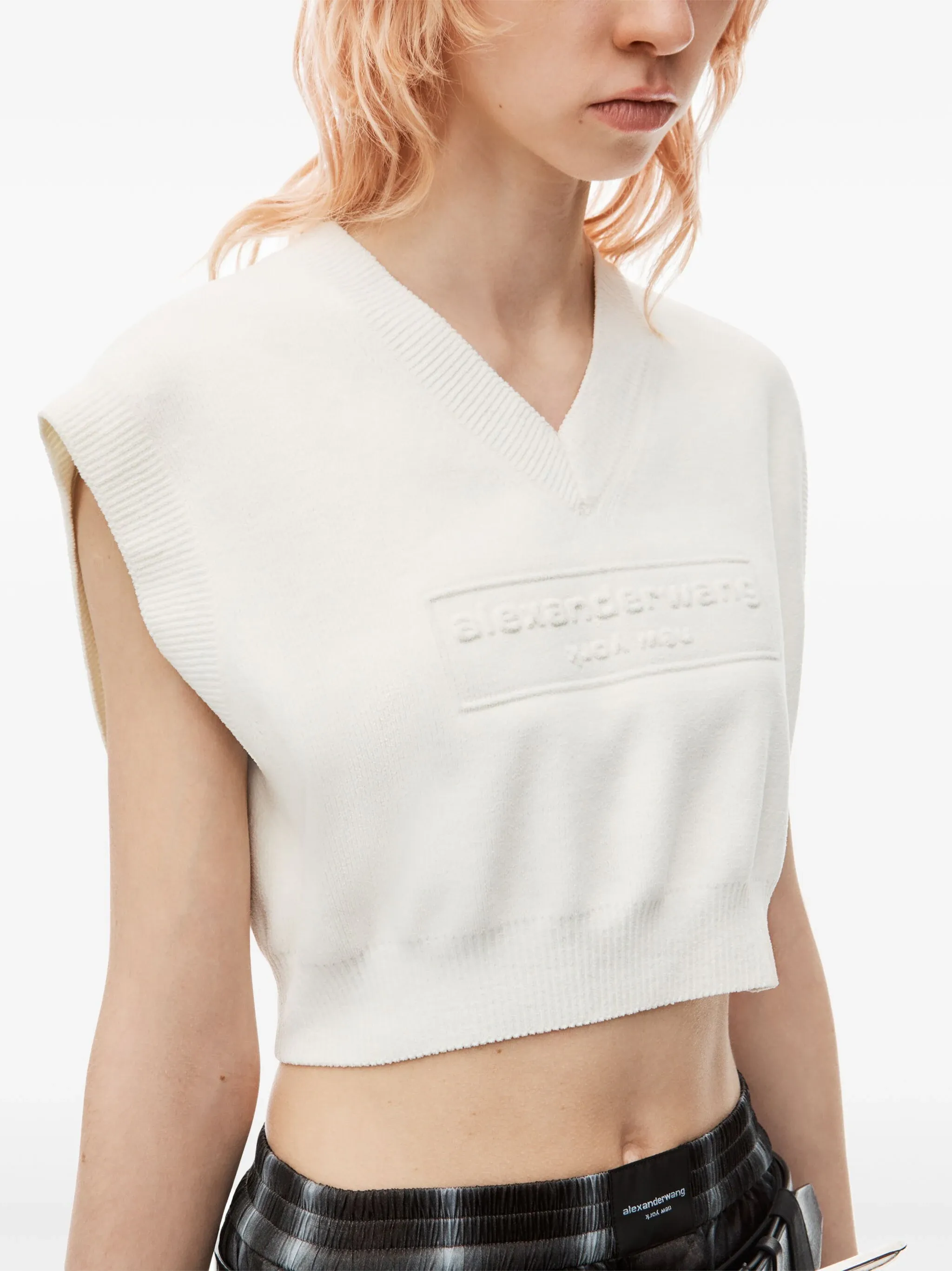 ALEXANDER WANG - Women Embossed Logo V-Neck Vest Pullover