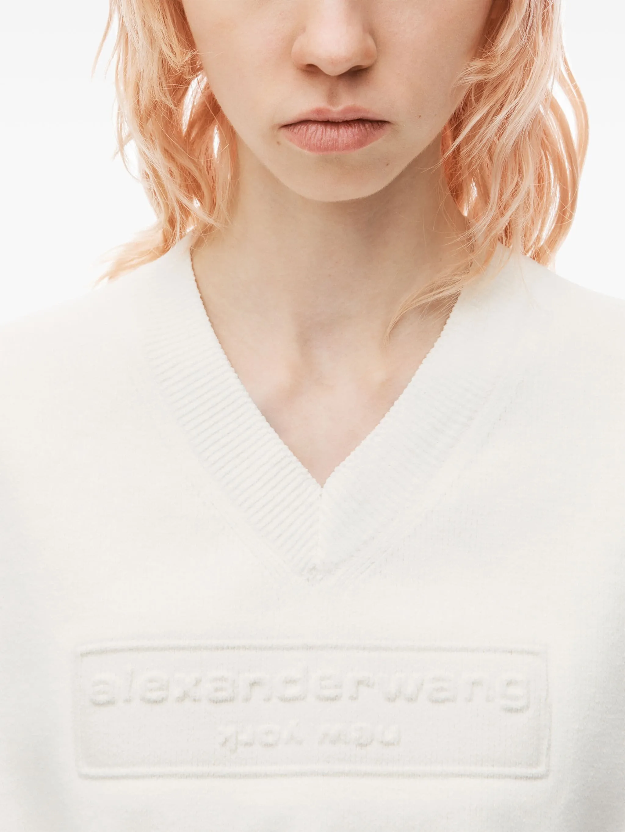 ALEXANDER WANG - Women Embossed Logo V-Neck Vest Pullover