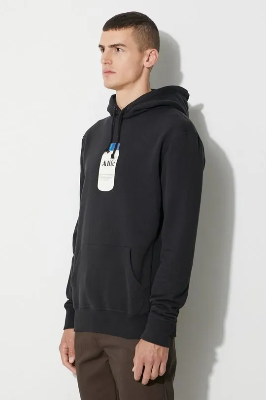 Alife cotton sweatshirt men's black color  Alife Painkiller Hoodie ALIFW20-36 BLACK