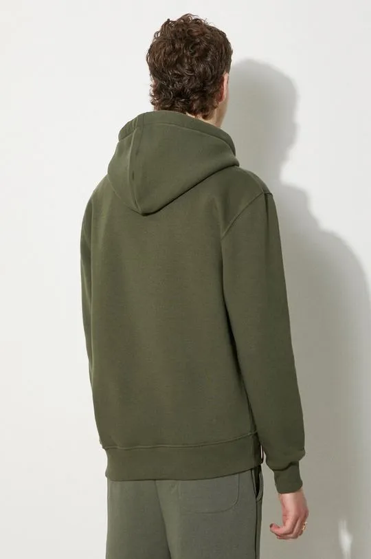 Alpha Industries sweatshirt Basic Hoodie men's green color