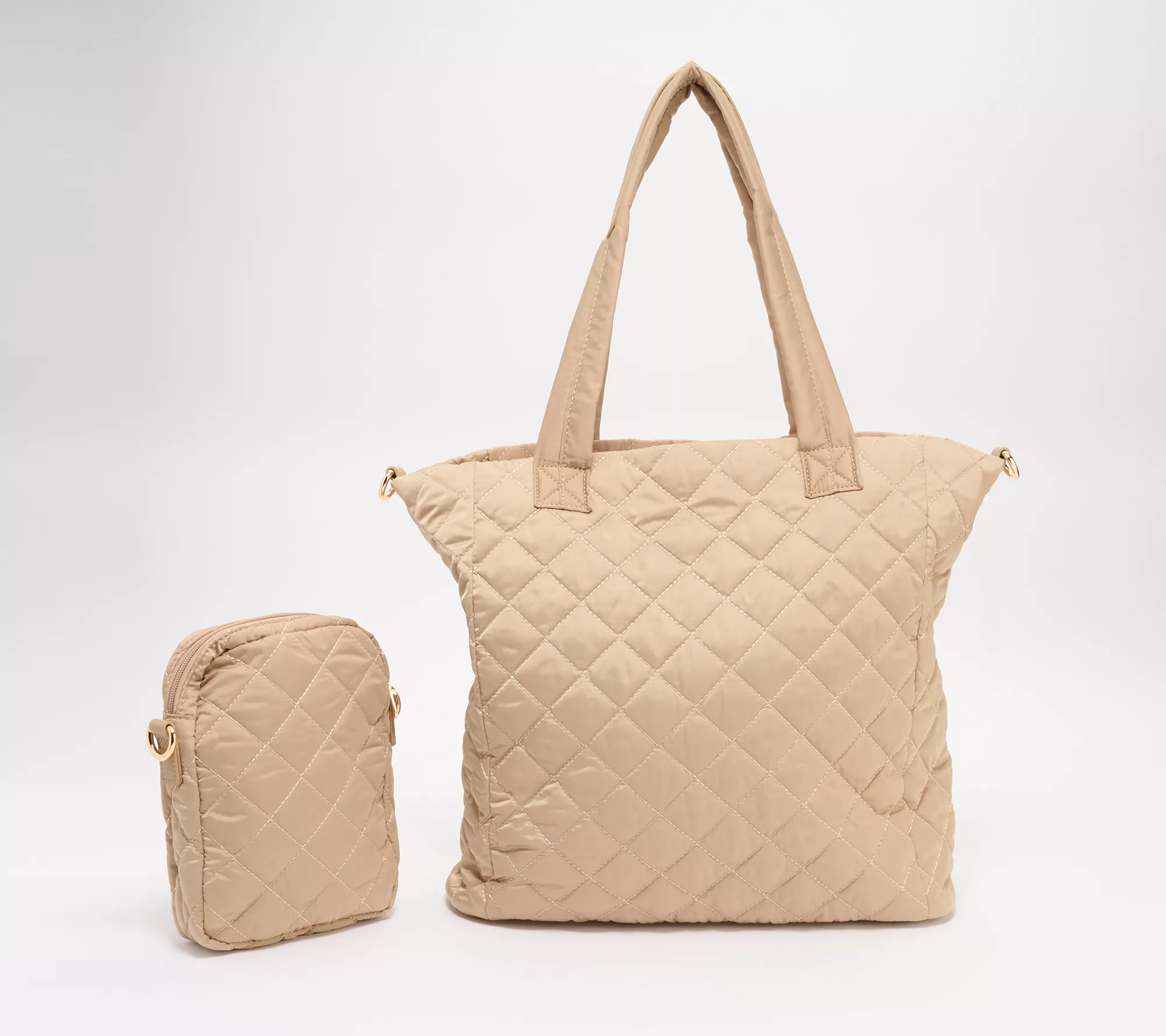 Amy Stran x AHDORNED Quilted North/ South Nylon Tote Set