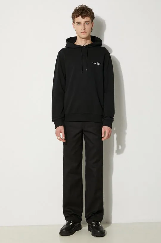 A.P.C. cotton sweatshirt Hoodie Item men's black color