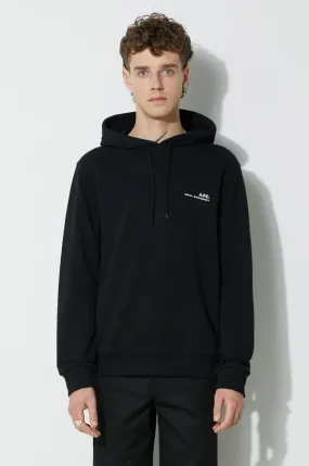 A.P.C. cotton sweatshirt Hoodie Item men's black color