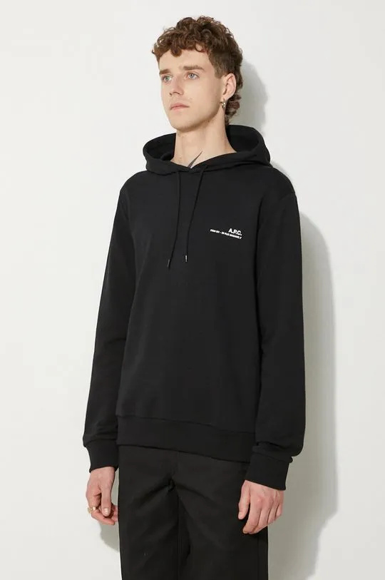 A.P.C. cotton sweatshirt Hoodie Item men's black color