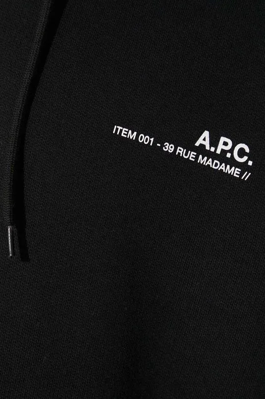 A.P.C. cotton sweatshirt Hoodie Item men's black color