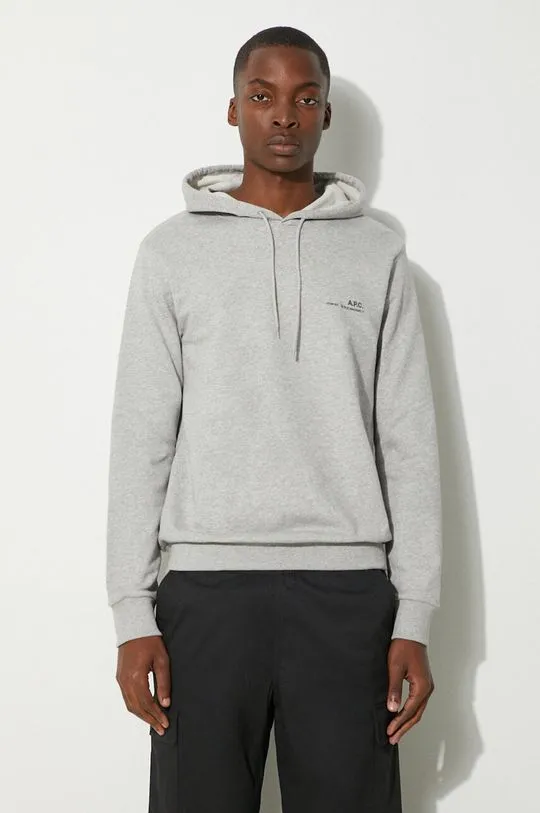 A.P.C. cotton sweatshirt Hoodie Item men's gray color