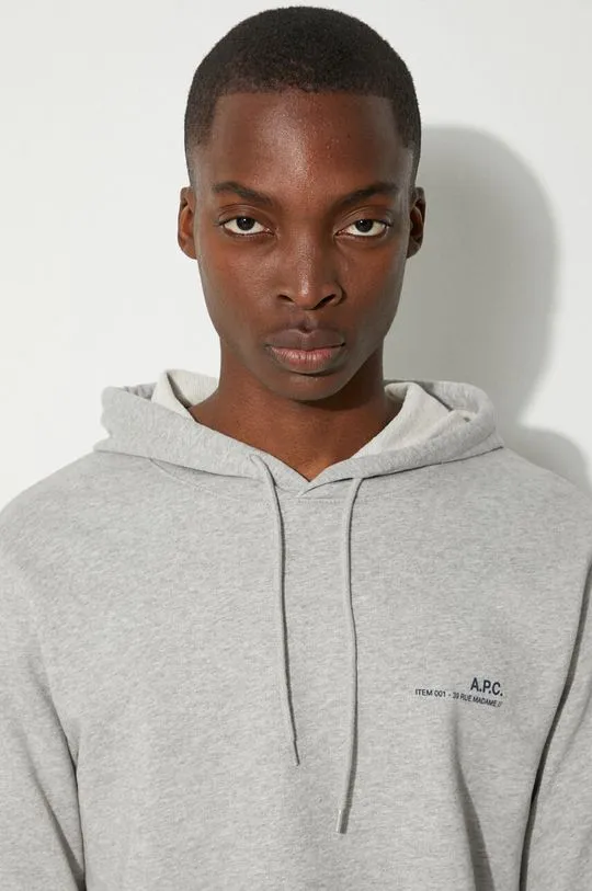 A.P.C. cotton sweatshirt Hoodie Item men's gray color