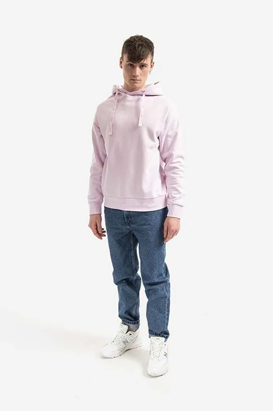 A.P.C. cotton sweatshirt Hoodie Larry men's pink color