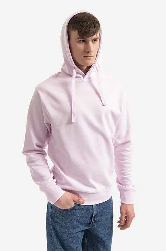 A.P.C. cotton sweatshirt Hoodie Larry men's pink color