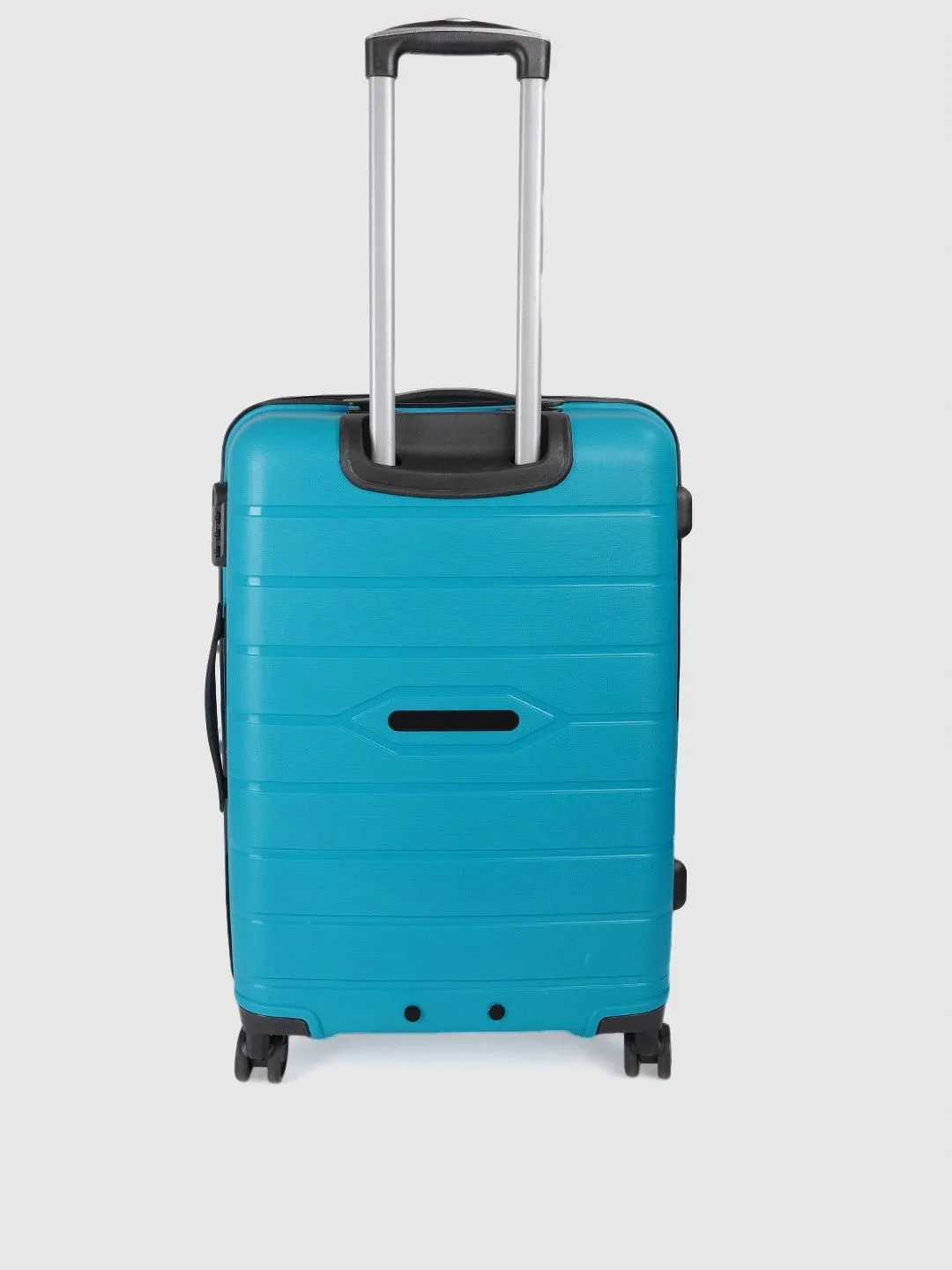 Aqua Blue Textured Hard-Sided Cabin Trolley Suitcase