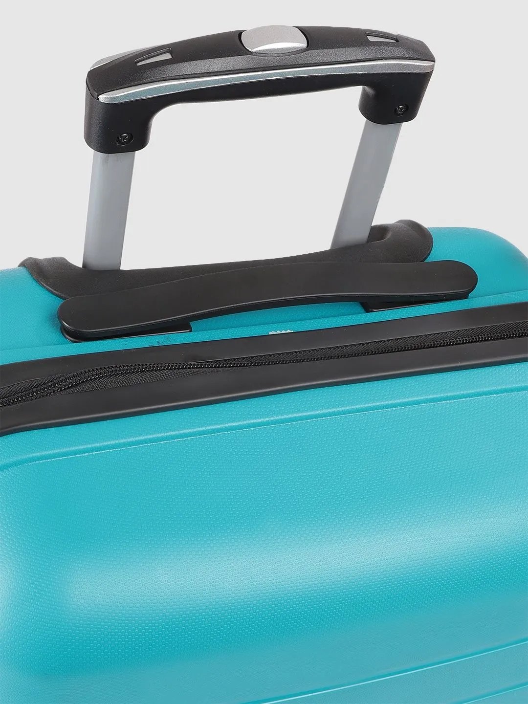 Aqua Blue Textured Hard-Sided Cabin Trolley Suitcase