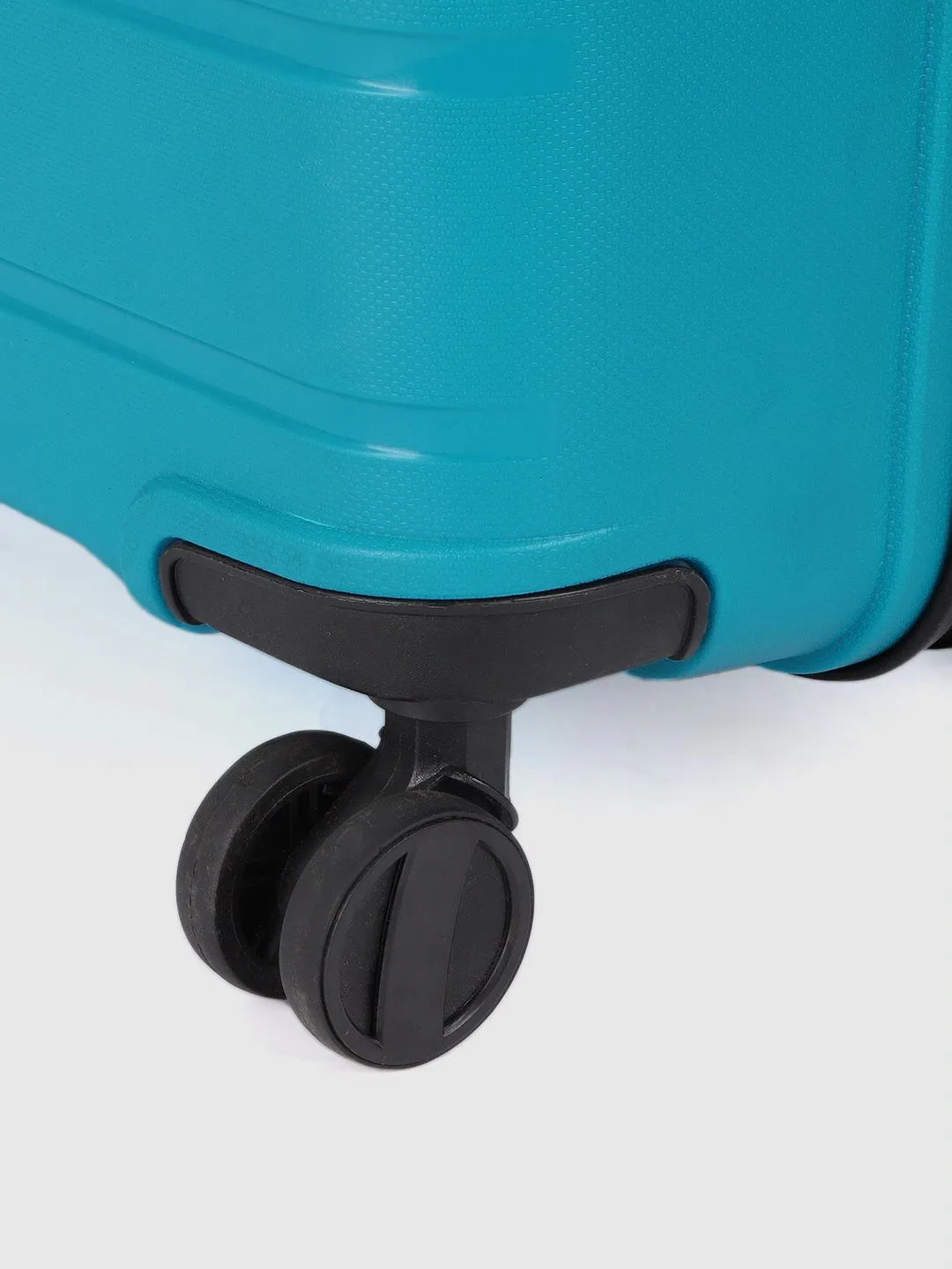 Aqua Blue Textured Hard-Sided Cabin Trolley Suitcase