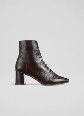 Arabella Espresso Lace Up Ankle Boot, Dark Chocolate