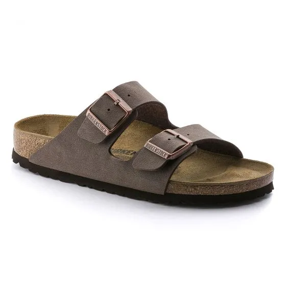 Birkenstock Unisex Arizona Birko Flor Mocca Brown Sandals - Narrow Fit