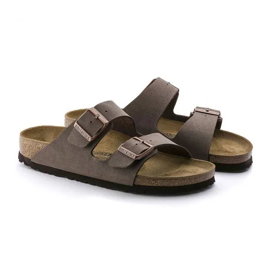 Birkenstock Unisex Arizona Birko Flor Mocca Brown Sandals - Narrow Fit