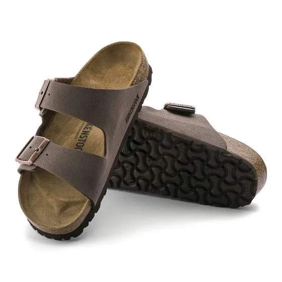 Birkenstock Unisex Arizona Birko Flor Mocca Brown Sandals - Narrow Fit