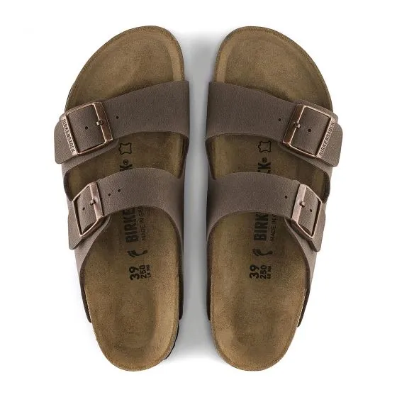 Birkenstock Unisex Arizona Birko Flor Mocca Brown Sandals - Narrow Fit