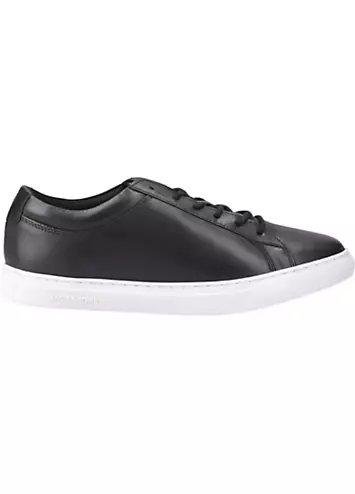 Black Galaxy Leather Trainers by Jack & Jones | Look Again