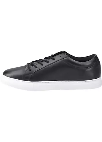 Black Galaxy Leather Trainers by Jack & Jones | Look Again