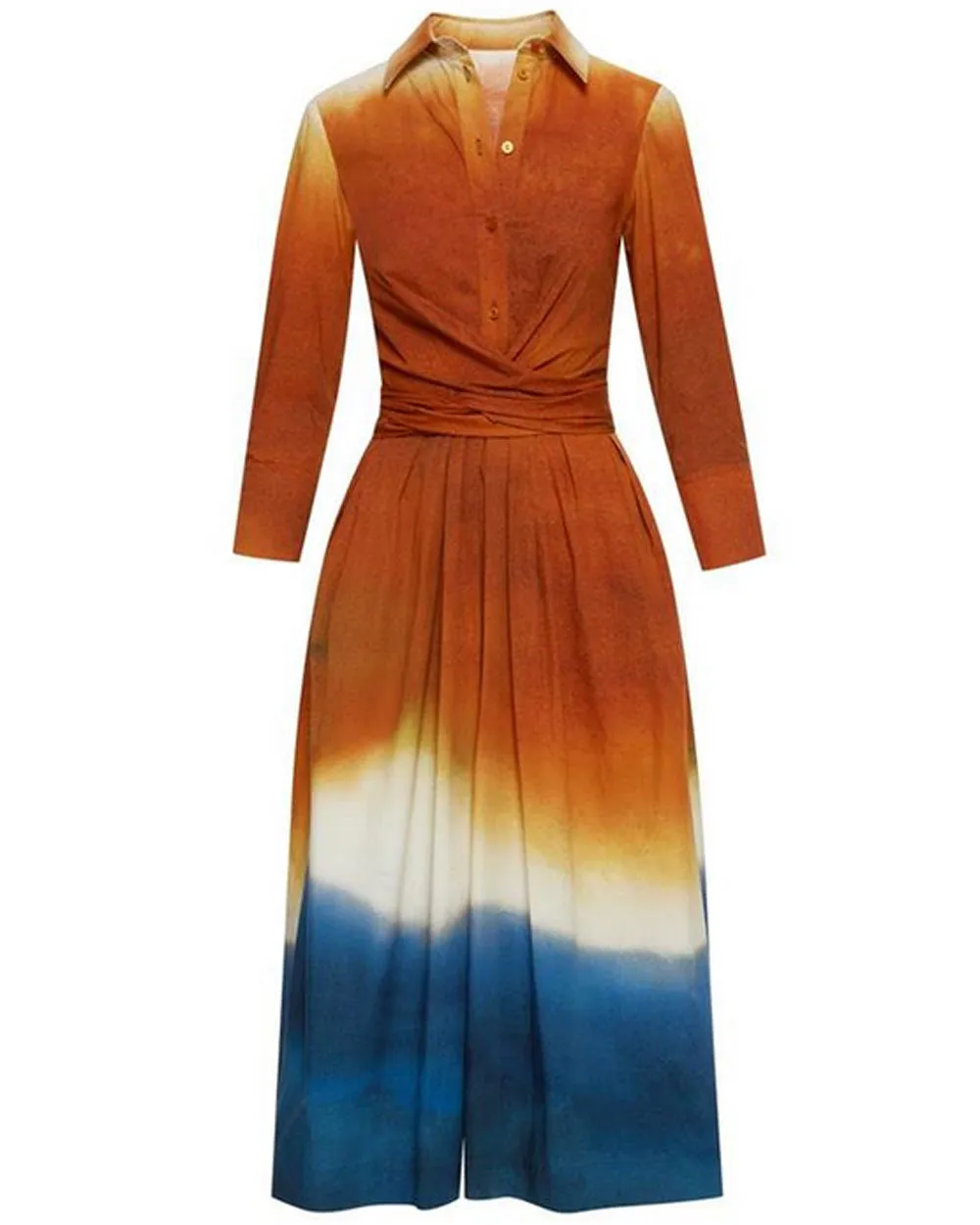 Canyon and Navy Ombre Wrap Dress