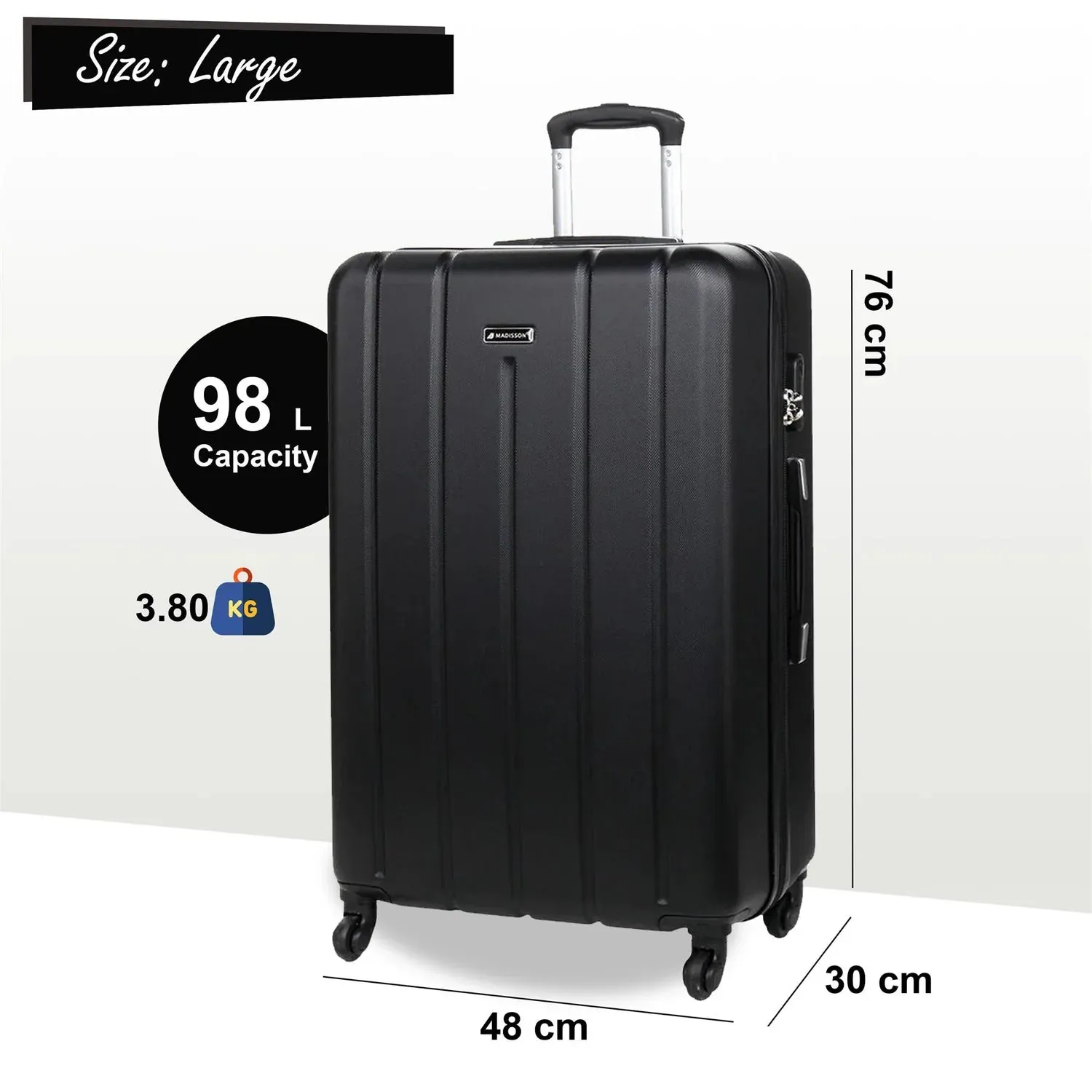 Castleberry Large Hard Shell Black Suitcase