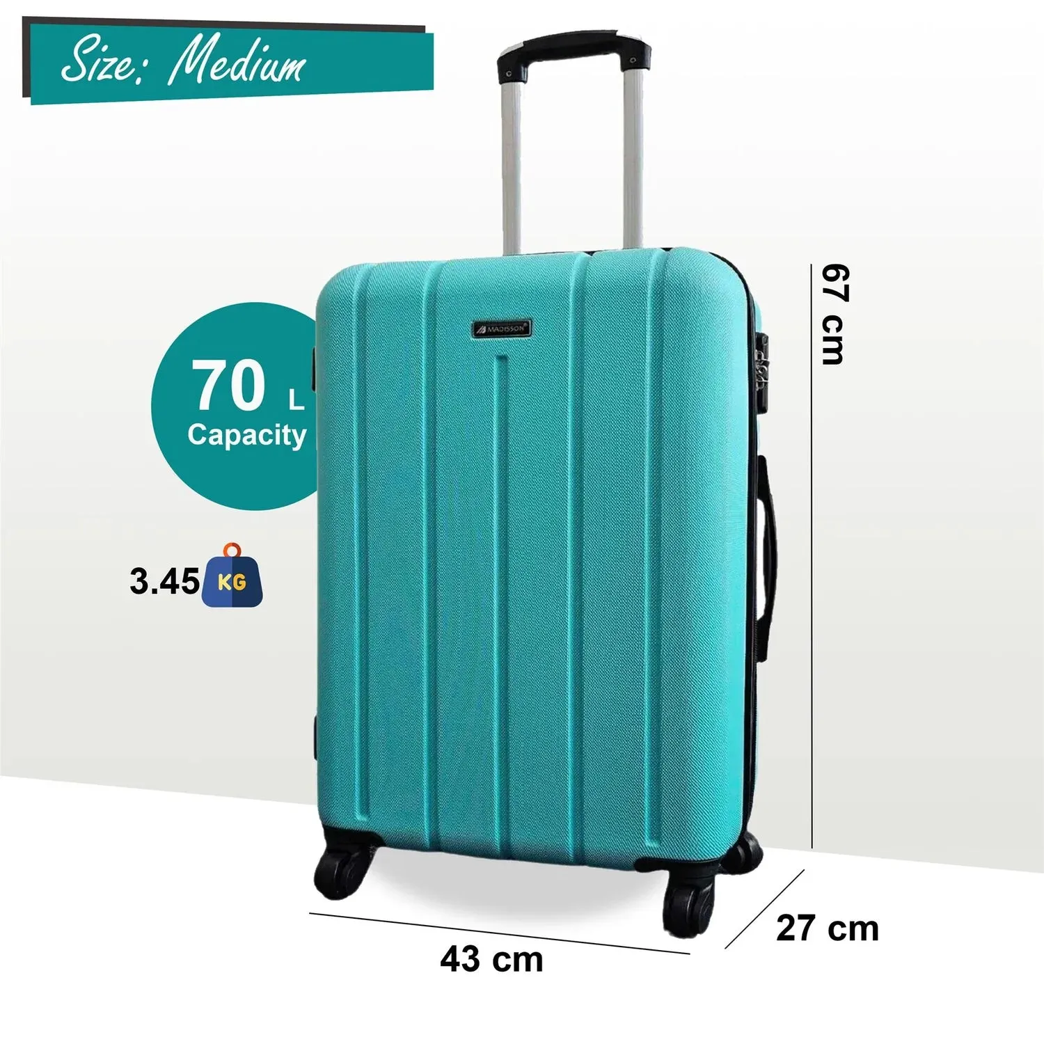 Castleberry Medium Hard Shell Teal Suitcase