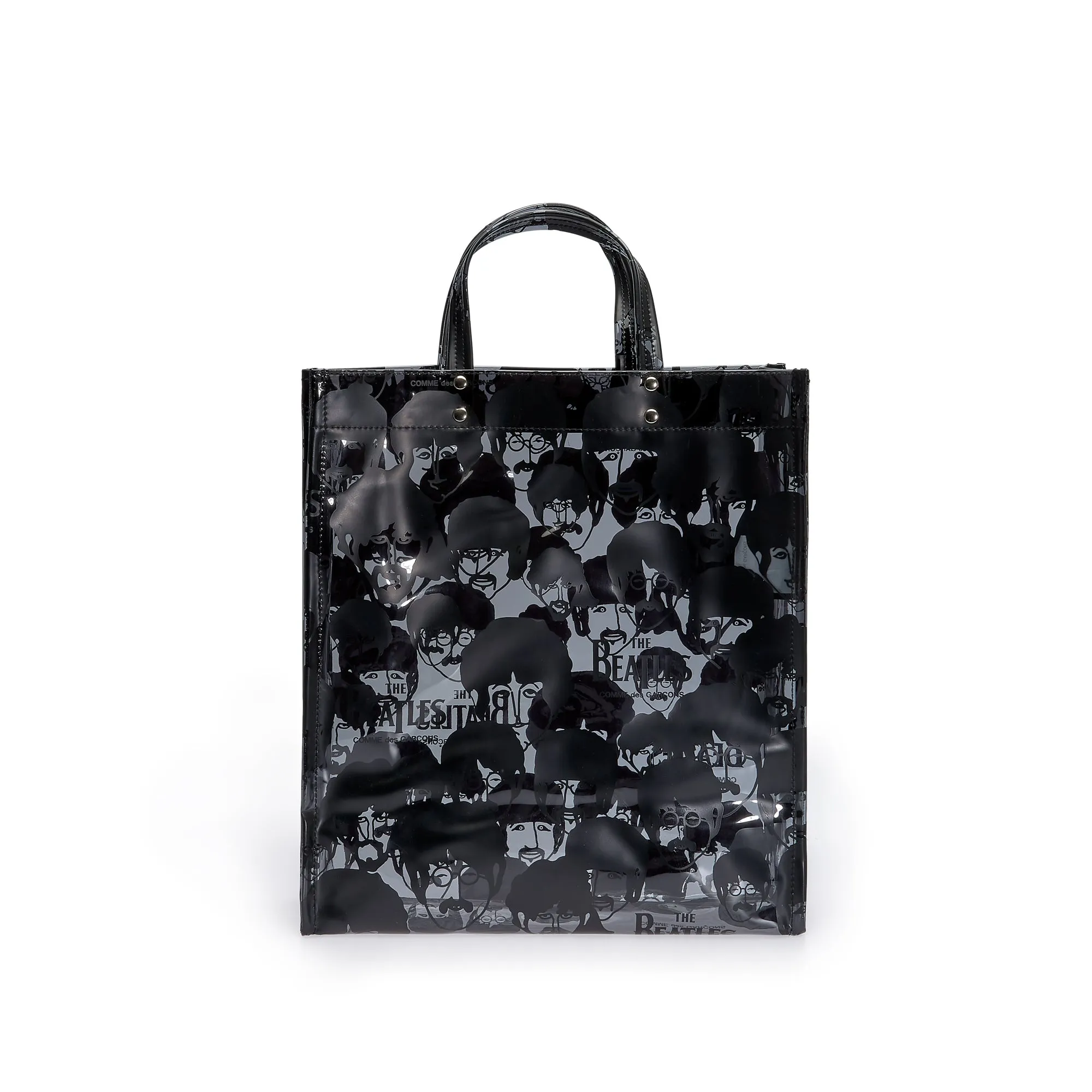 CDG Beatles Faces PVC Tote  VB-K203 Black