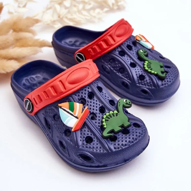 Children's Foam Lightweight Crocs Sandals Navy Blue Sweets