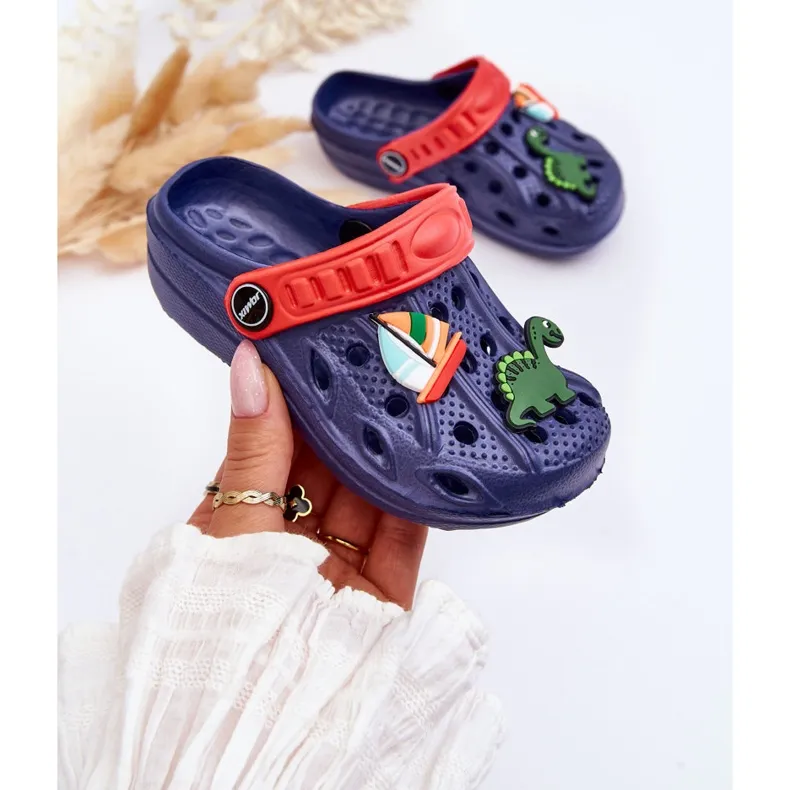 Children's Foam Lightweight Crocs Sandals Navy Blue Sweets