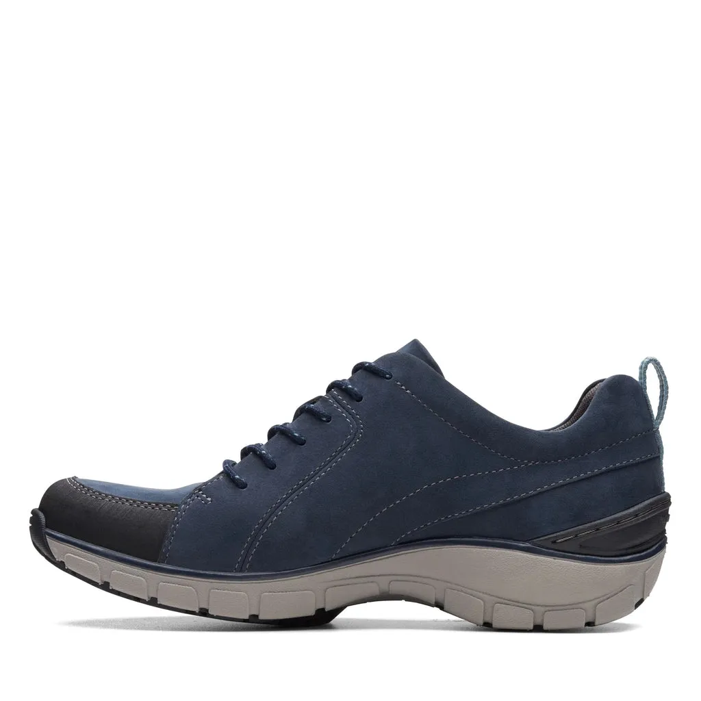 Clarks Wave Go Leather - Navy Combi Nubuck