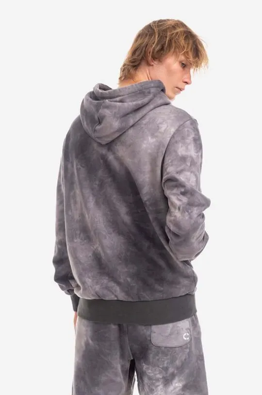 CLOTTEE cotton sweatshirt Script Tie Dye Hoodie men's gray color